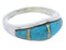 Southwestern Turquoise Opal Silver Ring Size 7-3/4 EX51048